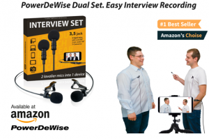 PowerDeWise Dual Mics INTERVIEW SET offers Extremely Easy Interview Recording