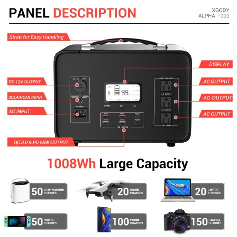 XGODY Alpha-1000W: The World’s Leading Eco-Friendly Portable Home Battery 3