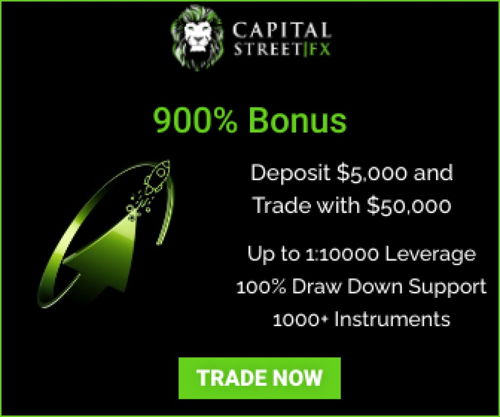 Capital Street Fx Clients Can Earn A 900% Instant Deposit Bonus 1