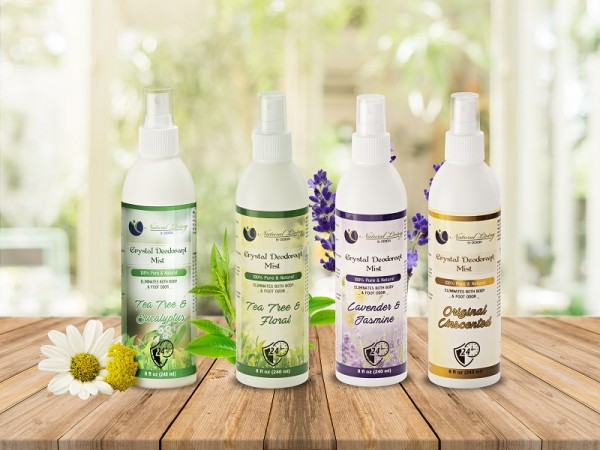 Natural Living by Design II, LLC explained that their all-natural multi-purpose crystal deodorants eliminate body odor and foot odor with refreshing scents 4