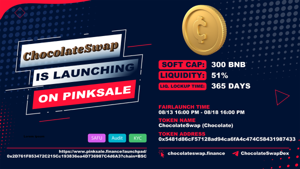 ChocolateSwap Token Is Set To Go For Pre-sale On Pinksale 1