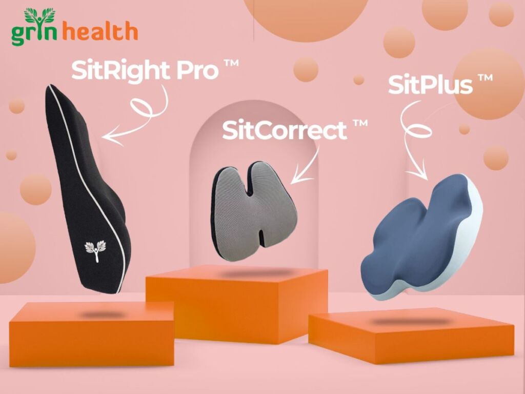 Grin Health: Best Ergonomic Healthcare Products Brand in India launches new products SitRight Pro ™, SitPlus ™ & SitCorrect ™ for backrest and neck support 1